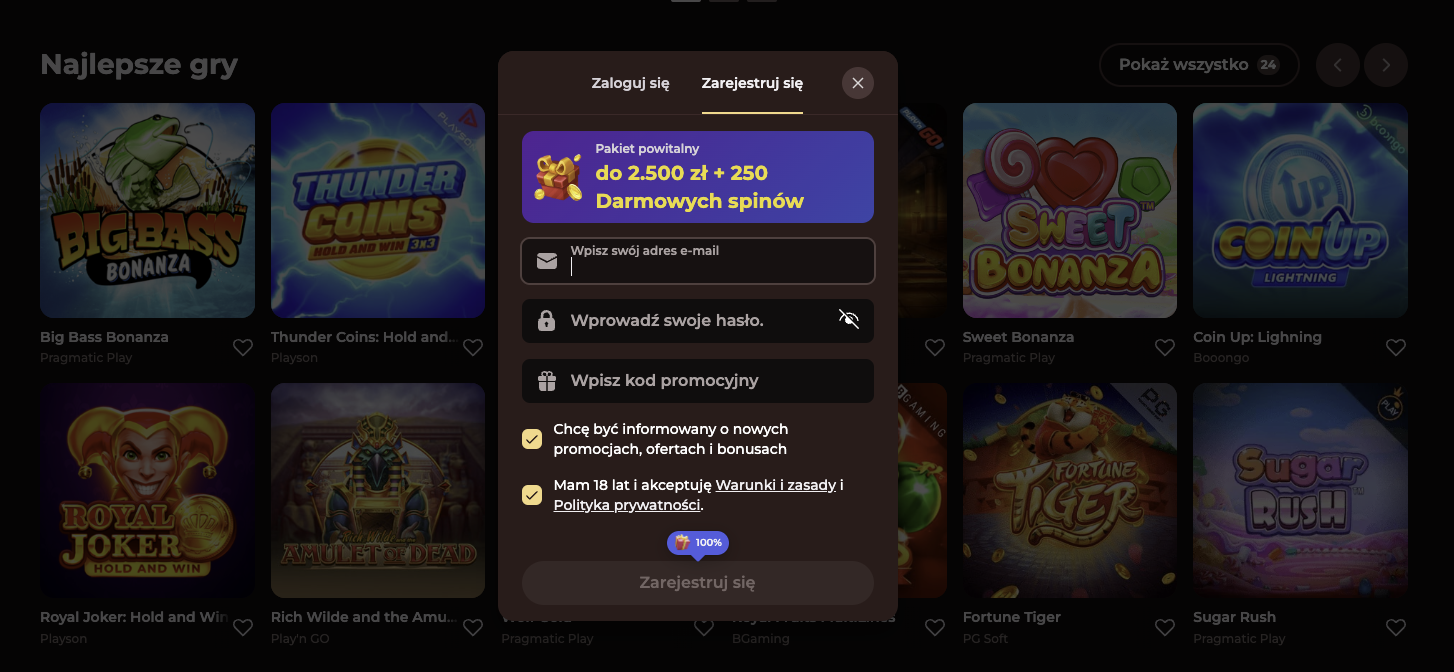 Zarejestruj się w VinciSpin Casino – Szybka i łatwa rejestracja! Odbierz bonus powitalny i zacznij grać w najlepsze gry kasynowe już teraz!