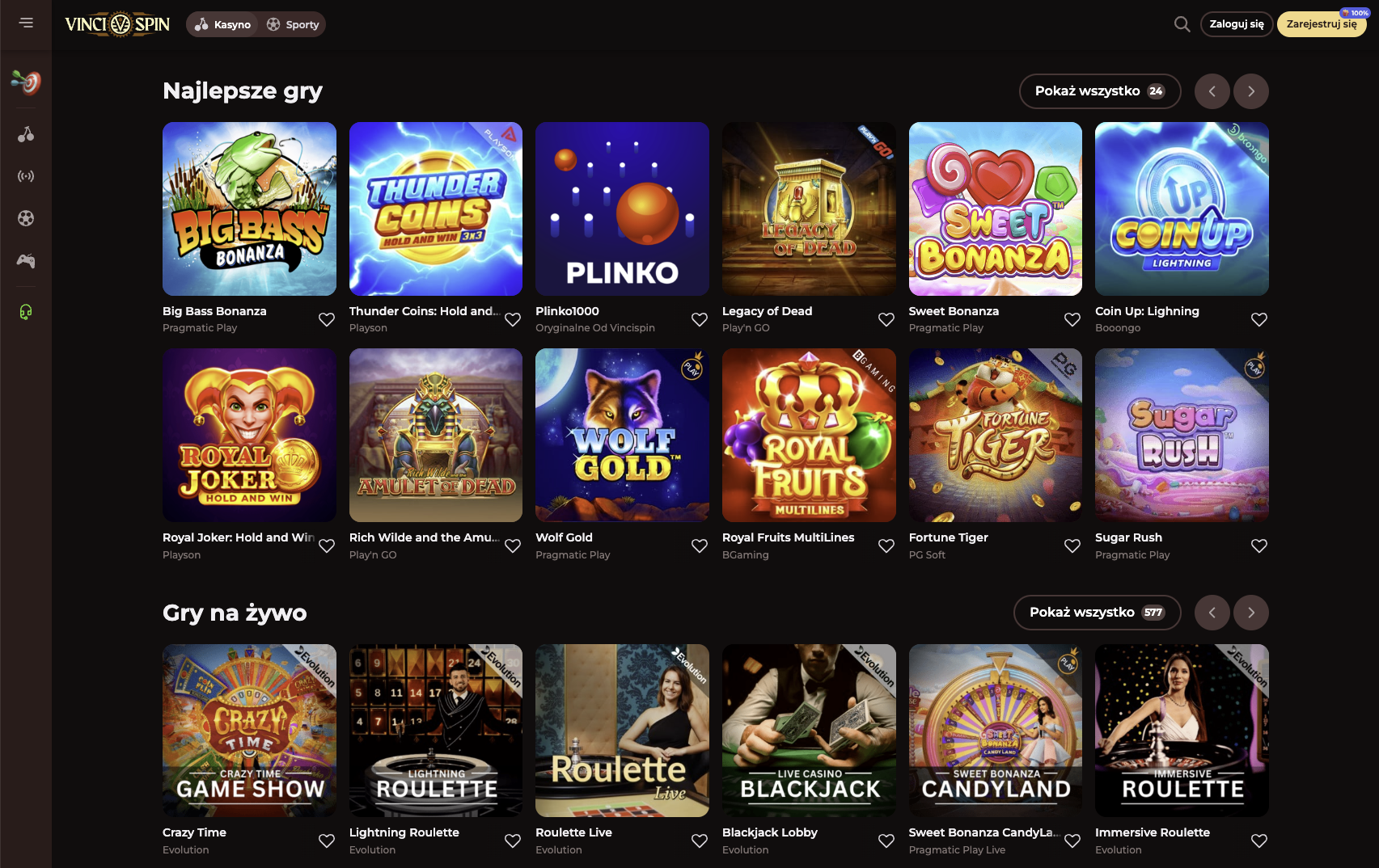 Automaty do gry w VinciSpin Casino – Klasyczne sloty, jackpoty i najnowsze video sloty z ogromnymi wygranymi i darmowymi spinami!