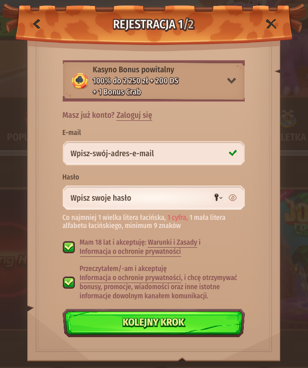 Zaznacz, że przeczytałeś i akceptujesz politykę prywatności Stonevegas Casino i chcesz otrzymywać informacje o bonusach, promocjach, nowościach i innych ważnych informacjach za pośrednictwem dowolnego kanału komunikacji