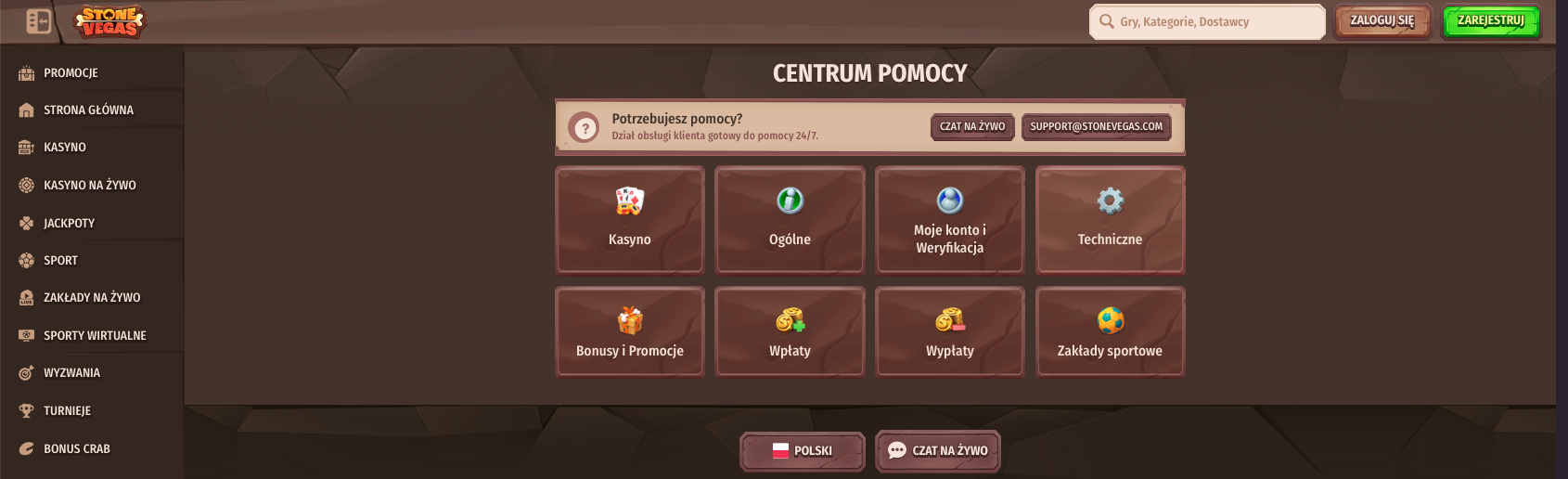 Centrum pomocy w StoneVegas – całodobowy czat na żywo, FAQ i wsparcie e-mailowe dla graczy