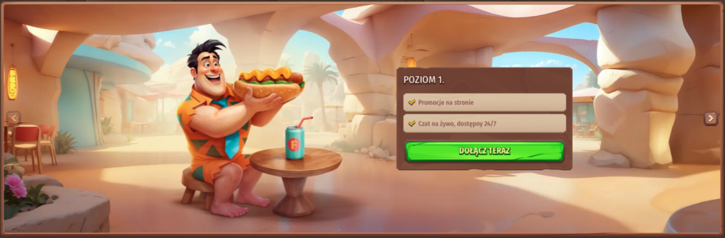 Poziom 1, program VIP w kasynie Stonevegas