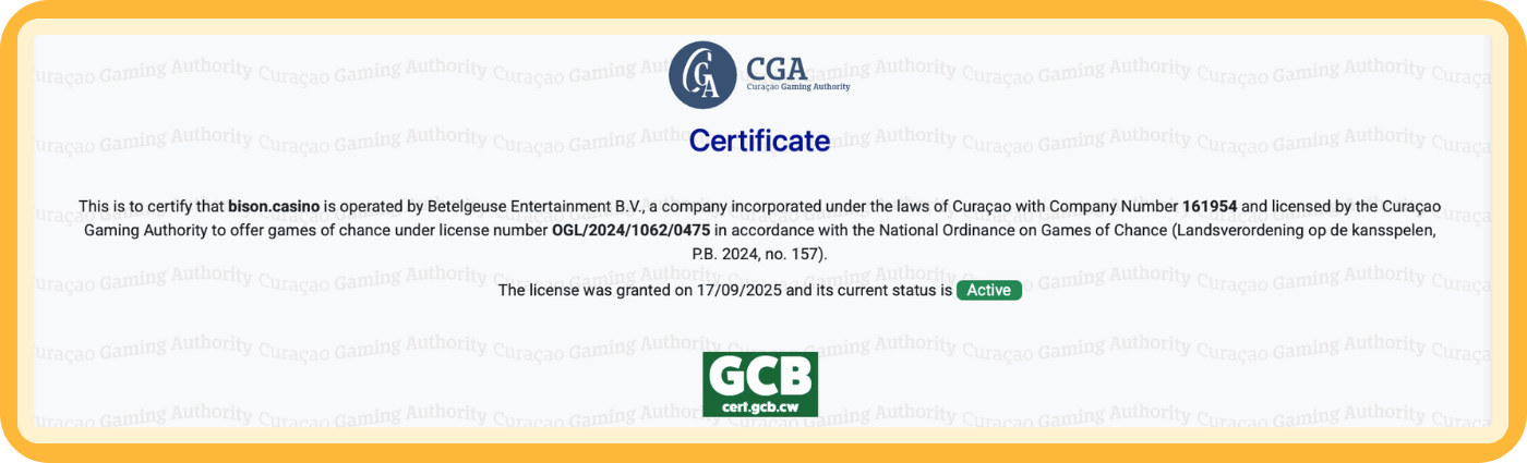 Bezpieczeństwo w Bison Casino – licencja, szyfrowanie i ochrona danych przedstawione w sposób przejrzysty, aby pomagać graczom podejmować świadome i odpowiedzialne decyzje.
