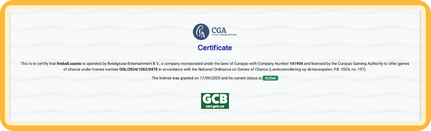 Fireball Casino – bezpieczeństwo i licencja Bezpieczeństwo w Fireball Casino – informacje o licencji, szyfrowaniu i ochronie danych, które pomagają graczom podejmować świadome i odpowiedzialne decyzje.