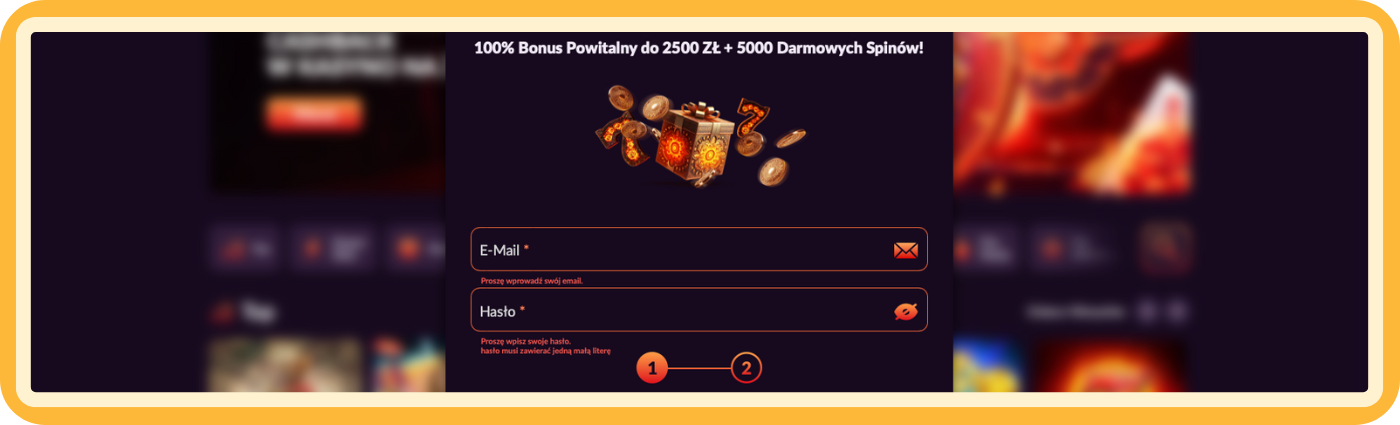Rejestracja Fireball Casino – Krok 1 Krok 1 rejestracji w Fireball Casino – wprowadź e-mail i hasło w bezpieczny i odpowiedzialny sposób, aby utworzyć konto z pełną kontrolą nad danymi.